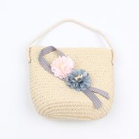 Sac De Paille Pour Enfants D'été Mignon Sac Diagonal De Fleur Fille Coréenne Voyage Doux Pièce De Monnaie Chapeau Marée En Gros Nihaojewelry sku image 3