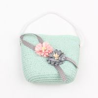 Summer Children's Straw Bag Cute Flower Diagonal Bag Korean Girl Travel Sweet Coin Hat Tide Wholesale Nihaojewelry sku image 4