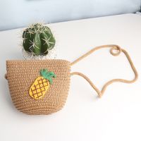 Children's Bag Korean Woven Straw Fashion Little Girl Princess Bag Cute Cartoon Fruit Girl Wild Messenger Bag Wholesale Nihaojewelry sku image 4