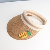 Children's Hat Summer Baby Sun Hat Little Girl Cute Cartoon Fruit Straw Hat Boy Sunscreen Empty Top Hat Wholesale Nihaojewelry sku image 5