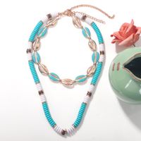 Bohemian Ethnic Style Drop Beads Metal Shell Beads Double-layer Necklace Fashion Multi-layer Seaside Wholesale Nihaojewelry main image 3