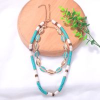 Bohemian Ethnic Style Drop Beads Metal Shell Beads Double-layer Necklace Fashion Multi-layer Seaside Wholesale Nihaojewelry main image 4
