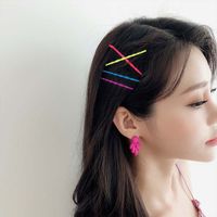 Südkorea Hyuna Farbe Welle Ein-wort-clip Haarnadel Korea Ins Internet Internet-promi-mädchen Farbe Pony Clip Side Clip Haarschmuck main image 4
