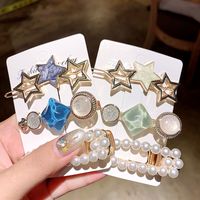 Korean Fashion Crystal Pearl Hair Clip Set Hair Card Headdress Sweet Girl Hair Accessory Wholesale Nihaojewelry main image 5