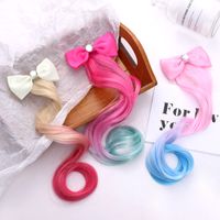 Kindermode Farbe Bowknot Perücke Haarnadel Koreanische Mädchen Baby Enten Schnabel Clip Kopfschmuck Pony Clip Haarschmuck main image 3