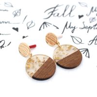 Fashion Jewelry Original Simple Earrings Resin Wood Stitching Earrings Wholesale Nihaojewelry main image 3