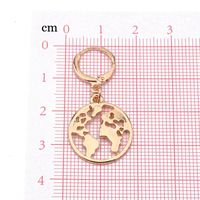 European And American New Retro Personalized Round Hollow Map Pendant Ear Ring Trendy Classical Hoop Earrings Ear Clip Female main image 4