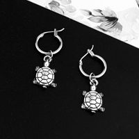 Best Seller In Europe And America Cute Personality Three-dimensional Turtle Pendant Ear Ring Vintage Ancient Silver Animal Earring Ear Clip Female main image 3