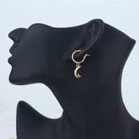 Earrings Fashion Simple And Exquisite Small Moon Earrings Glossy Crescent Pendant Ear Ring Wholesale Nihaojewelry main image 5