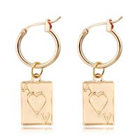 New Trend Creative Jewelry Unique Alloy Earrings Lucky Card Pendant Ear Ring Wholesale Nihaojewelry main image 1
