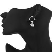 Vintage Animal Earrings European Cute Personality Alloy Three-dimensional Elephant Pendant Earclip Earrings Hoop Female main image 5