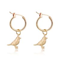 Best-seller En Europe Et En Amérique Mignon D'oiseau Délicat Soleil Ovale Petit Ange Bébé Pendentif Boucle D'oreille Hoop Boucle D'oreille Oreille Clip Femelle main image 6