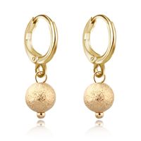 Vente Chaude Rétro Simple Métal Givré Boule Pendentif Oreille Anneau Géométrique Boucle D&#39;oreille En Gros Nihaojewelry main image 1