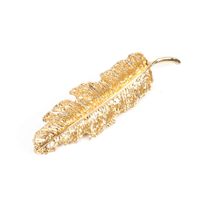 New Style Simple Metal Hairpin Golden Leaves Jewelry Duckbill Side Clip Headdress Wholesale Nihaojewelry main image 4