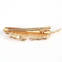 New Style Simple Metal Hairpin Golden Leaves Jewelry Duckbill Side Clip Headdress Wholesale Nihaojewelry main image 5