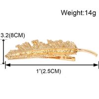 New Style Simple Metal Hairpin Golden Leaves Jewelry Duckbill Side Clip Headdress Wholesale Nihaojewelry main image 6