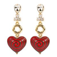 Retro Simple Small Earrings Resin Love Heart-shaped Earrings Wholesale Nihaojewelry main image 1