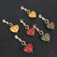 Retro Simple Small Earrings Resin Love Heart-shaped Earrings Wholesale Nihaojewelry main image 5