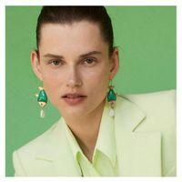 Fashion Style Alloy Oil Drop Earrings Exaggerated Creative Fish-shaped Earrings Wholesale Nihaojewelry main image 2