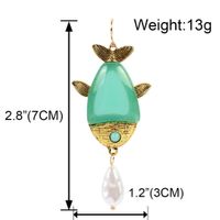 Fashion Style Alloy Oil Drop Earrings Exaggerated Creative Fish-shaped Earrings Wholesale Nihaojewelry main image 6