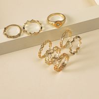 Korea Fashion Metal Diamond Ring Simple Retro Hollow Love Geometry 9 Piece Set Wholesale Nihaojewelry main image 3