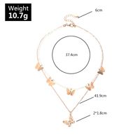 Fashion Jewelry Simple Super Fairy Choker Butterfly Necklace Double Rice Bead Necklace Wholesale Nihaojewelry main image 6