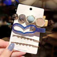 Fashion Wild Geometric Metal Pearl Set Girl Hairpin Bangs Clip Hair Accessories Wholesale Nihaojewelry sku image 4
