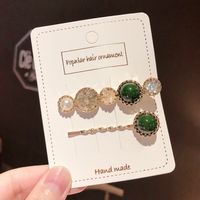 Korean Elegant Simple Rhinestone Hair Clip Set Girl Bangs Clip Hair Accessories Wholesale Nihaojewelry sku image 2