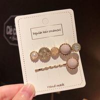 Korean Elegant Simple Rhinestone Hair Clip Set Girl Bangs Clip Hair Accessories Wholesale Nihaojewelry sku image 6