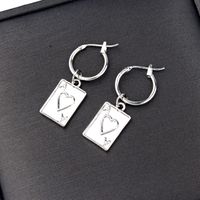 New Trend Creative Jewelry Unique Alloy Earrings Lucky Card Pendant Ear Ring Wholesale Nihaojewelry sku image 2