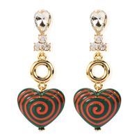 Retro Simple Small Earrings Resin Love Heart-shaped Earrings Wholesale Nihaojewelry sku image 2