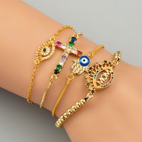 Fashion Cross Eyes Bracelet Adjustable Rainbow Bracelet Mama Copper Beads Bracelet Wholesale main image 1