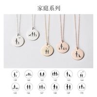 New Lettering Necklace 316l Titanium Steel Geometric Necklace 15mm Round Gold Plated Necklace main image 4