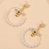 Geometric Handmade String Pearl Bee Earrings Insect Exaggerated Earrings Jewelry Wholesale Nihaojewelry main image 3