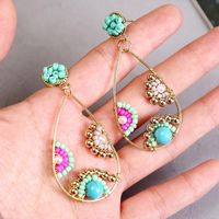 Bohemian Hand-woven Water Drop Rice Beads Earrings Geometric Earrings Jewelry Wholesale Nihaojewelry main image 3