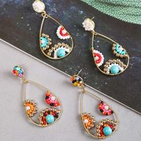 Bohemian Hand-woven Water Drop Rice Beads Earrings Geometric Earrings Jewelry Wholesale Nihaojewelry main image 5