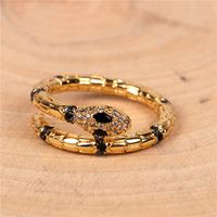 New Snake-shaped Diamond Ring Open Ring Personality Wild Female Net Red Index Finger Ring Wholesale Nihaojewelry main image 4