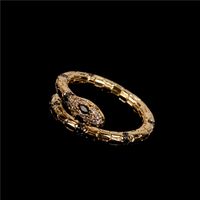 New Snake-shaped Diamond Ring Open Ring Personality Wild Female Net Red Index Finger Ring Wholesale Nihaojewelry main image 5