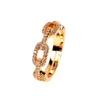 New Ring 8 Word Ring Chain Ring Buckle Ring Joint Ring Fashion Personality Zircon Index Finger Ring Wholesale Nihaojewelry main image 2