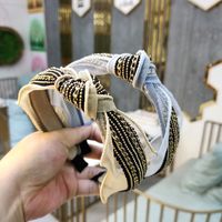 Korean Fashion High-end Root Yarn Chain Knotted Headband Simple Wide-edge Mesh Yarn Hairpin High-end Lace Ribbon Headband Wholesale Nihaojewelry main image 5