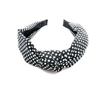 Korean Fashion New Polka Dot Knotted Headband Wide-edged High-end Knotted Headband Cloth Simple Wash Face Cross Hair Band Wholesale Nihaojewelry main image 6