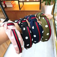 South Korea's New Wide-angle Wave Point Knotted Headband Striped Webbing Twisted Adult Hair Accessories Wholesale Nihaojewelry main image 1