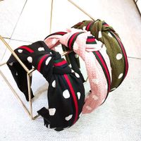 South Korea's New Wide-angle Wave Point Knotted Headband Striped Webbing Twisted Adult Hair Accessories Wholesale Nihaojewelry main image 3