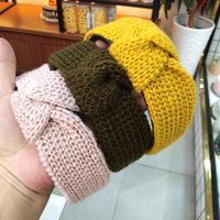 Korean Fashion New Knitted Wool Knotted Headband Wide-brimmed Solid Color Simple Hair Accessories Fashion Wild Headband Ladies Wholesale Nihaojewelry main image 5
