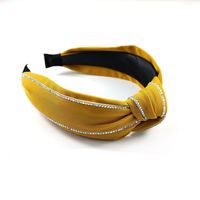 Korean High-end Color Rhinestone Knotted Headband Wide-brimmed Simple Fabric Exquisite Hairpin Fashion Pressure Headband Wholesale Nihaojewelry main image 6