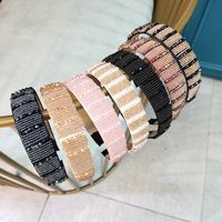 Korean Fashion Wide-brimmed Hand-woven Crystal Hair Band High-end Luxury Fashion Hairpin Boutique Pressure Headband Female Hair Accessories Wholesale Nihaojewelry main image 1