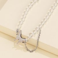 Korean Harajuku Style Fashion Butterfly Transparent Crystal Necklace Wild Neck Chain Wholesale Nihaojewelry main image 4