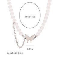Korean Harajuku Style Fashion Butterfly Transparent Crystal Necklace Wild Neck Chain Wholesale Nihaojewelry main image 6