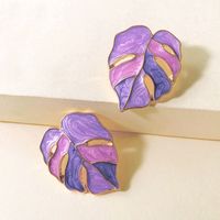 Fashion Leaf Alloy Acrylic Earrings Ear Studs main image 1