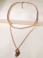 New Alloy Necklace Simple Fashion Golden Heart-shaped Clavicle Necklace Two-piece Wholesale Nihaojewelry main image 6